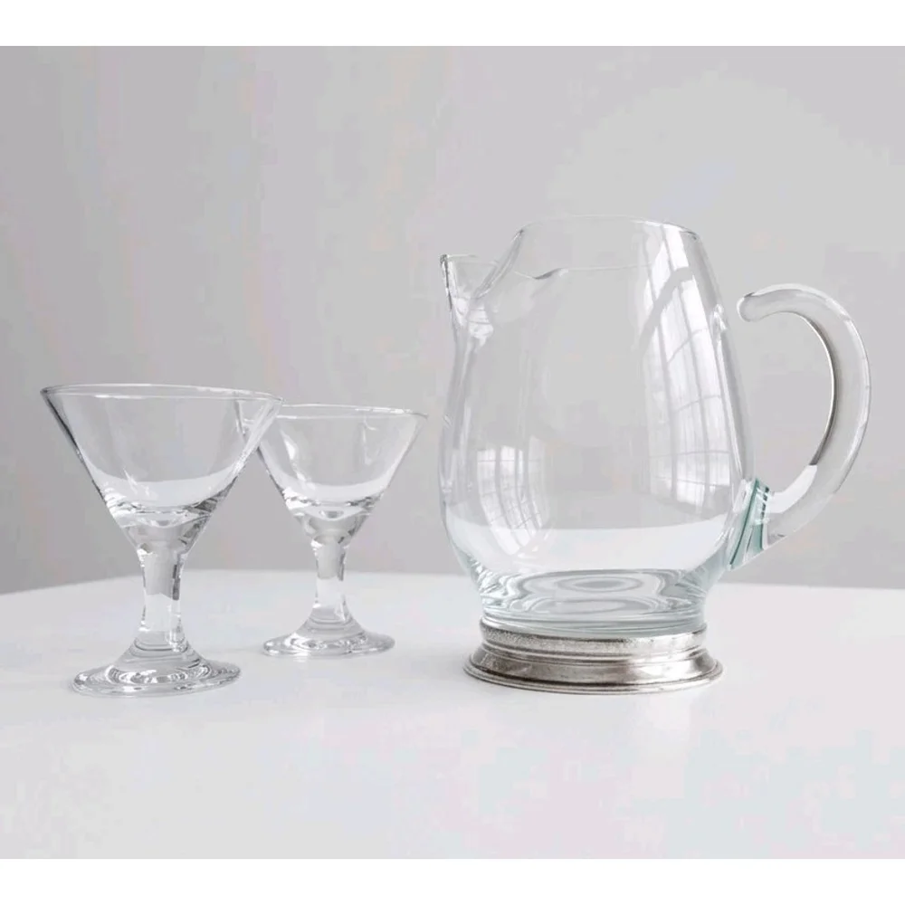 Vintage Watson U-15 Martini Pitcher Sterling Silver Base w/ 2 Martini Glasses